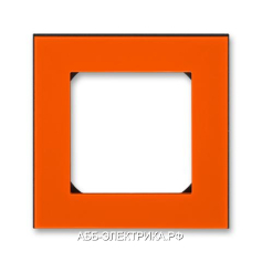 Рамка ABB Levit 1 пост оранжевый / дымчатый чёрный